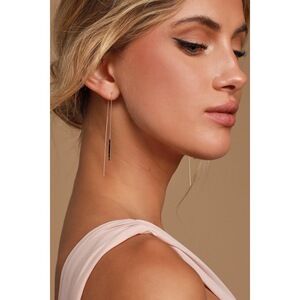 Lulus Keep It Chic Gold Threader Earrings